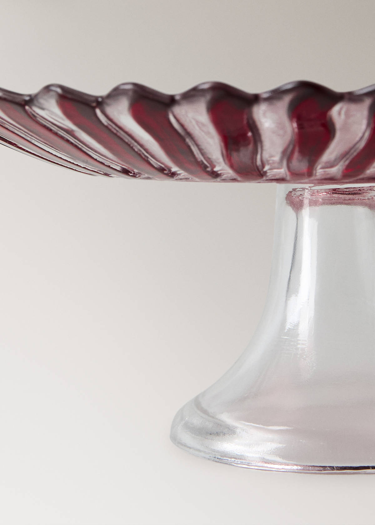 Striped glass kitchen container — Red