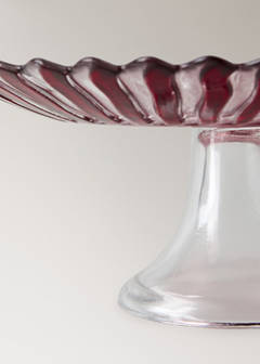 Striped glass kitchen container — Red 3