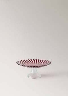 Striped glass kitchen container — Red 4