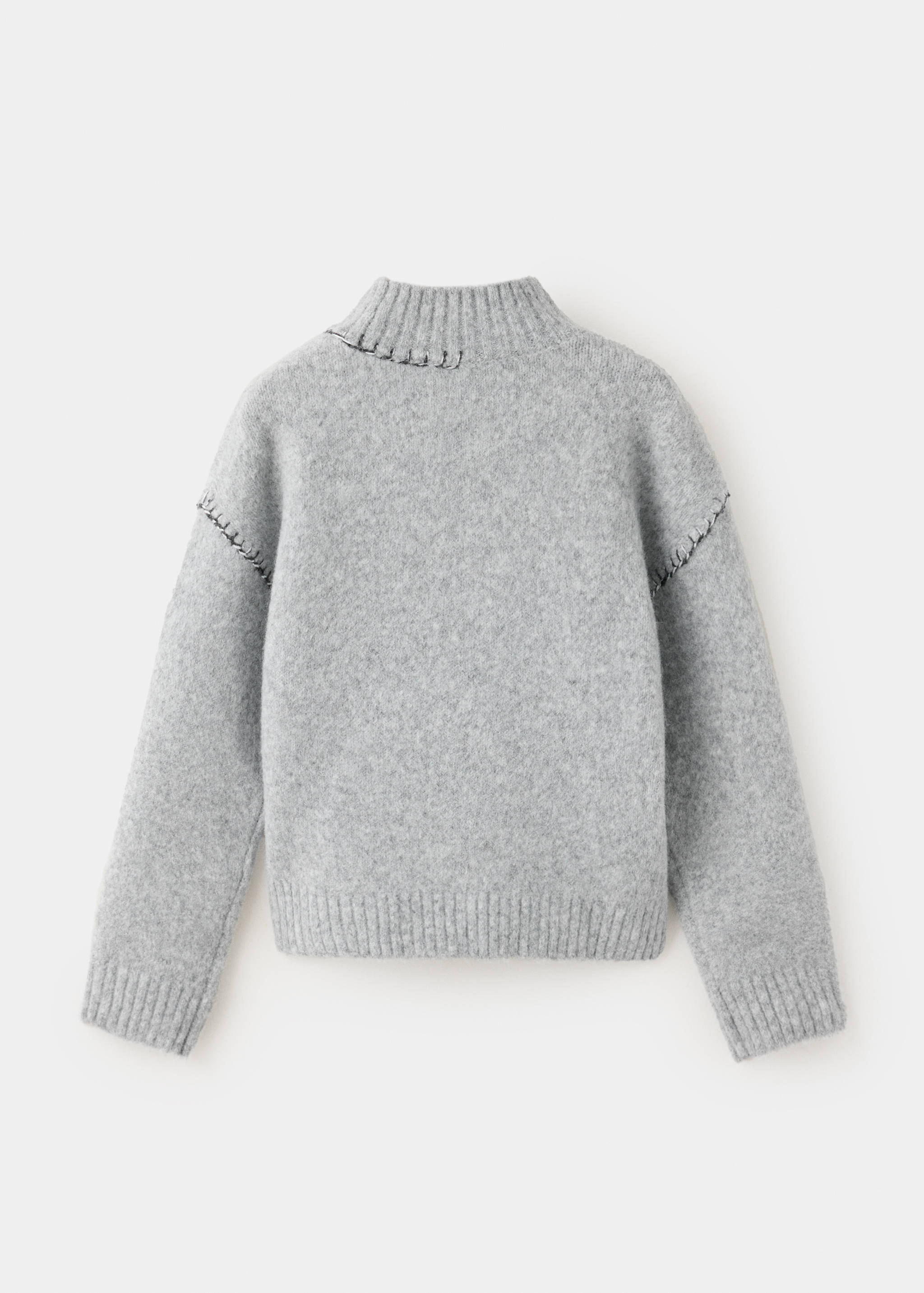 Ribbed funnel-neck jumper with trims - Reverse of the article