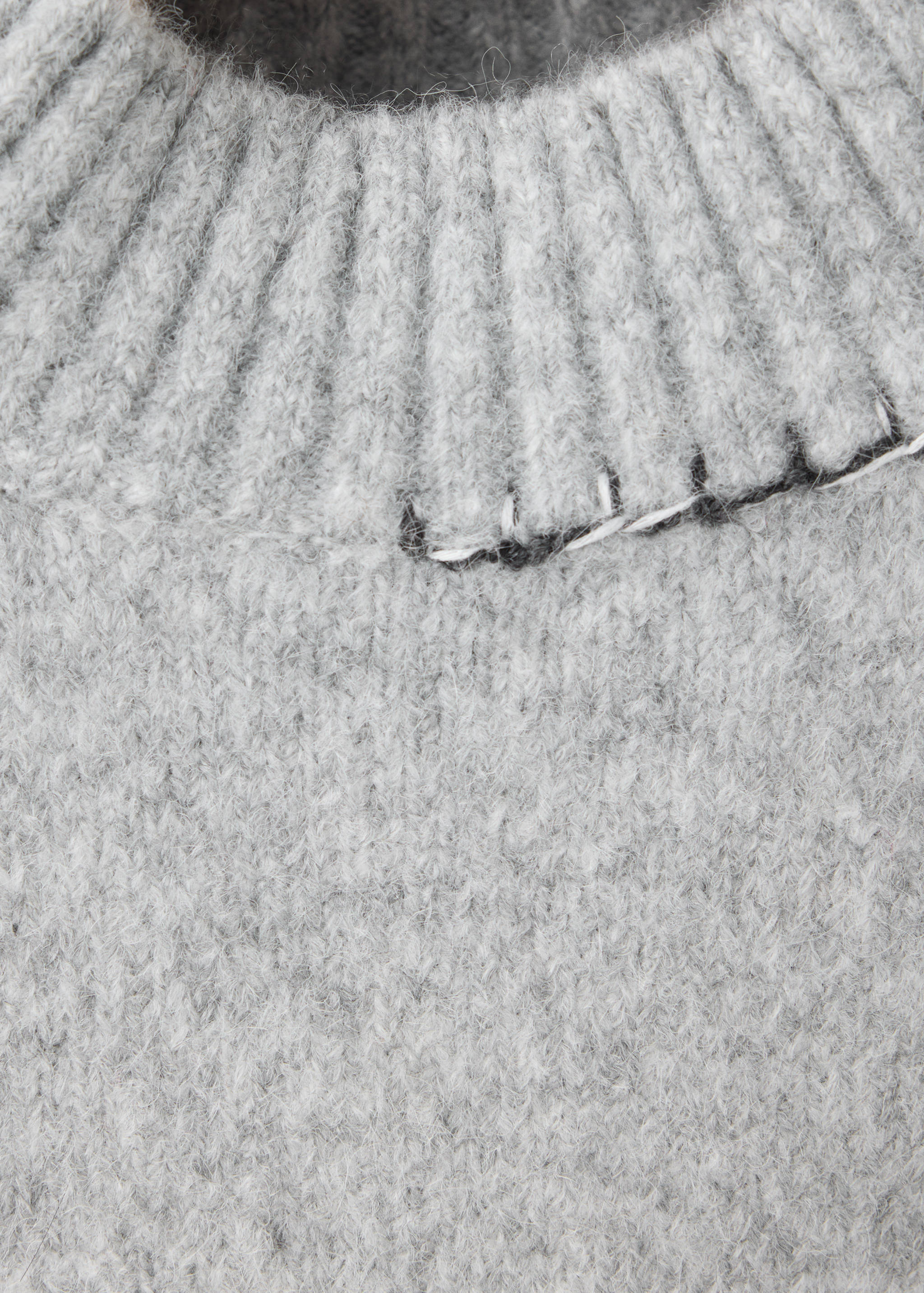 Ribbed funnel-neck jumper with trims - Details of the article 8