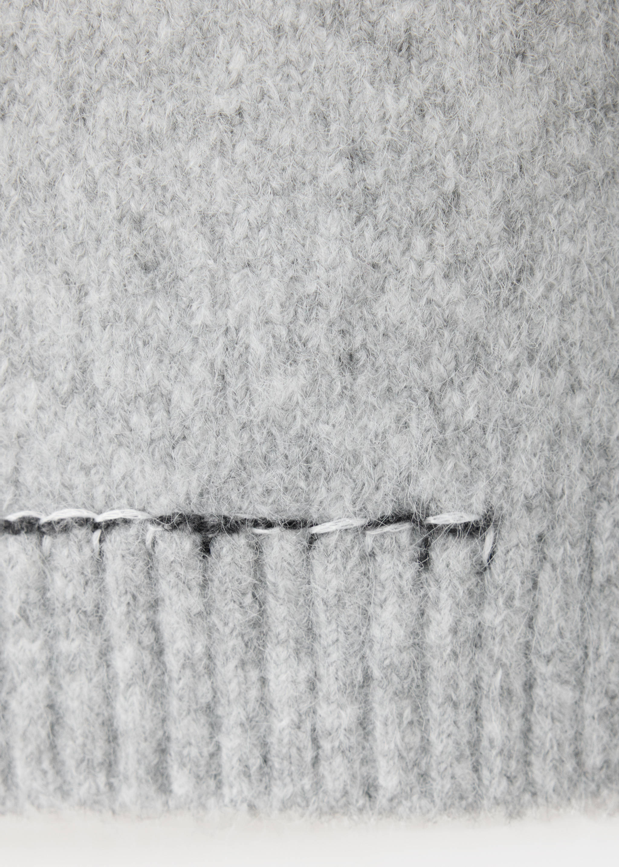 Ribbed funnel-neck jumper with trims - Details of the article 0
