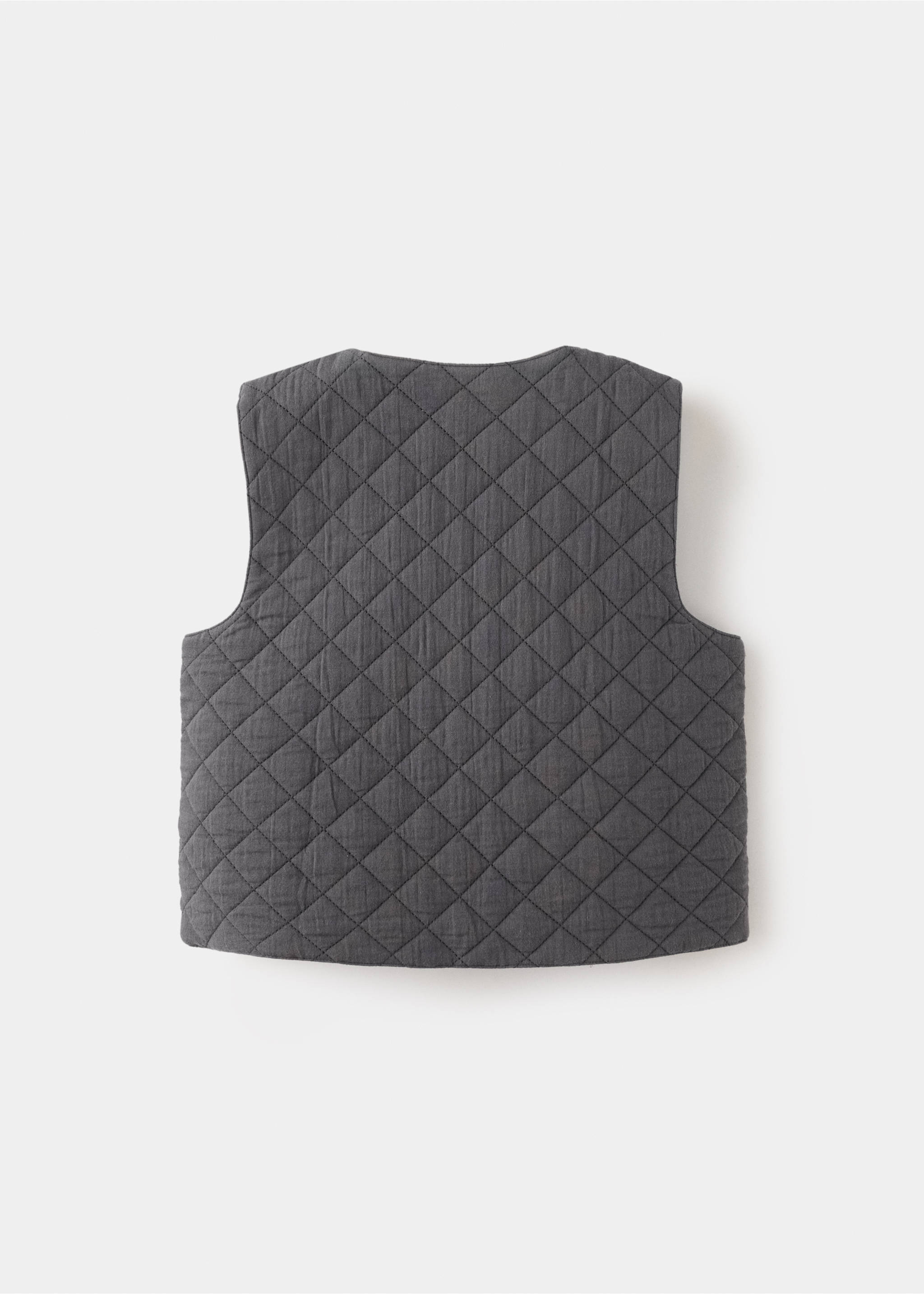 Gilet détails brodés - Verso de l’article, Gris. Ref: 37097926-00.