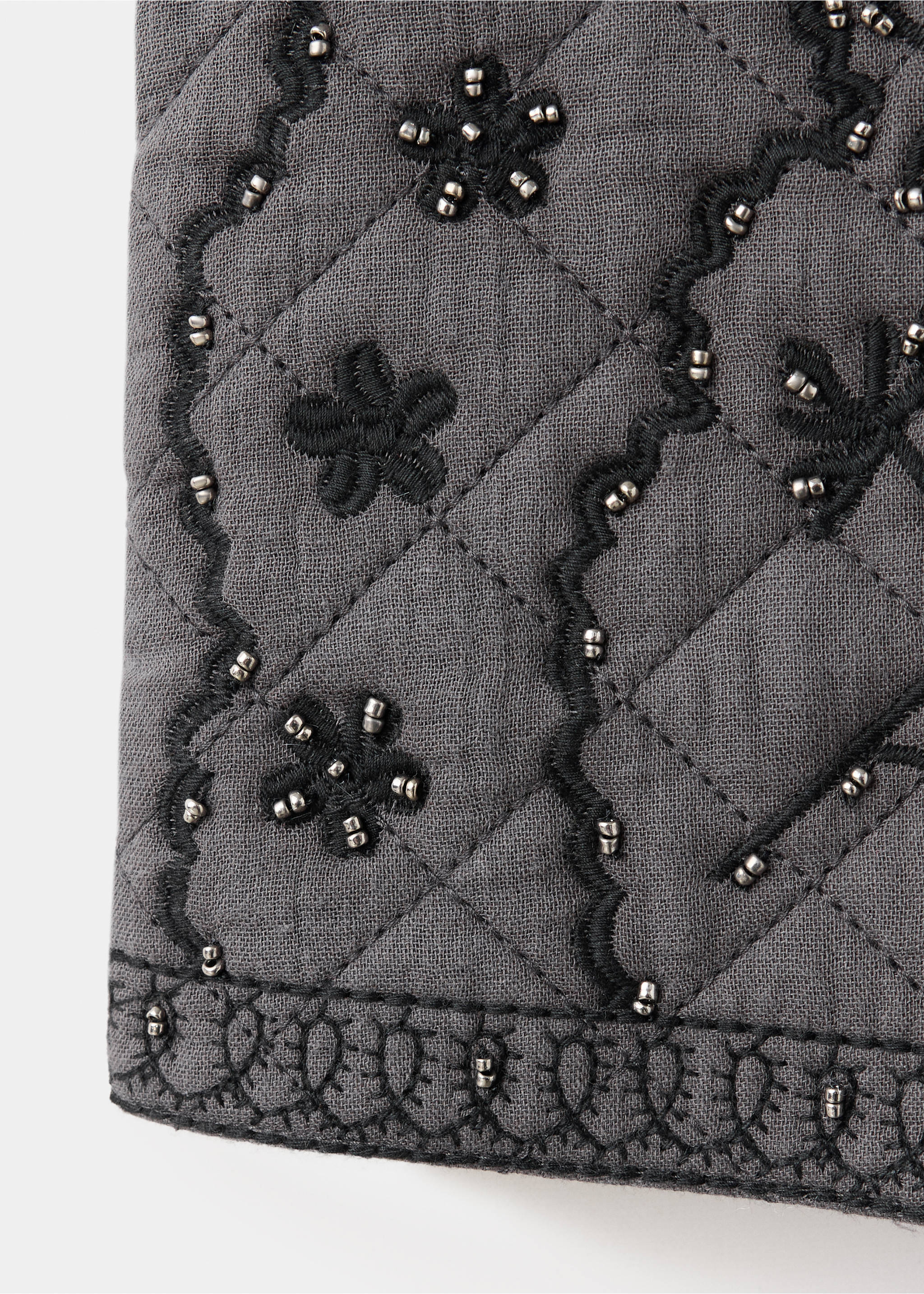 Gilet détails brodés - Détail de l'article 0, Gris. Ref: 37097926-00.
