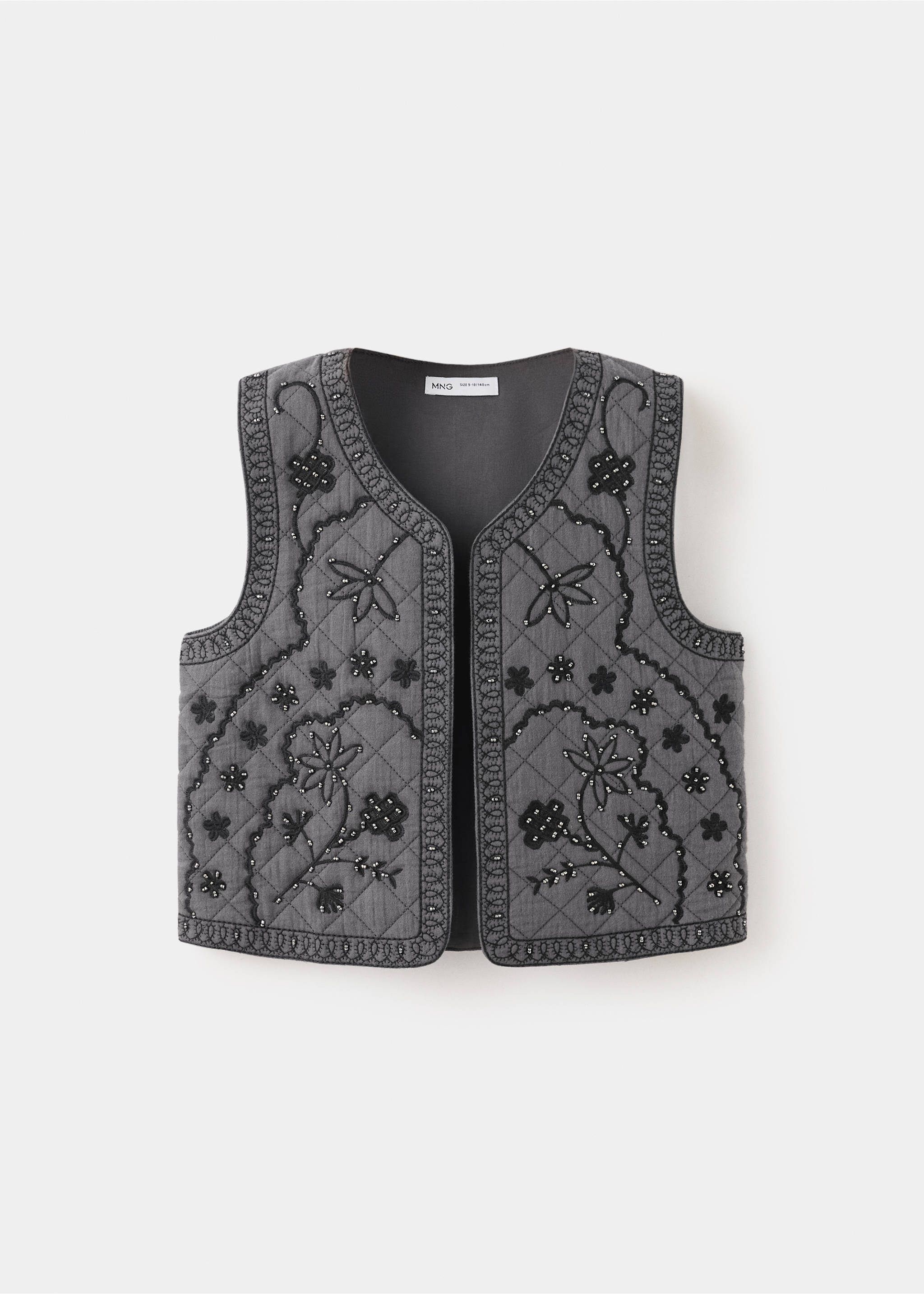 Gilet détails brodés - Article sans modèle, Gris. Ref: 37097926-00.