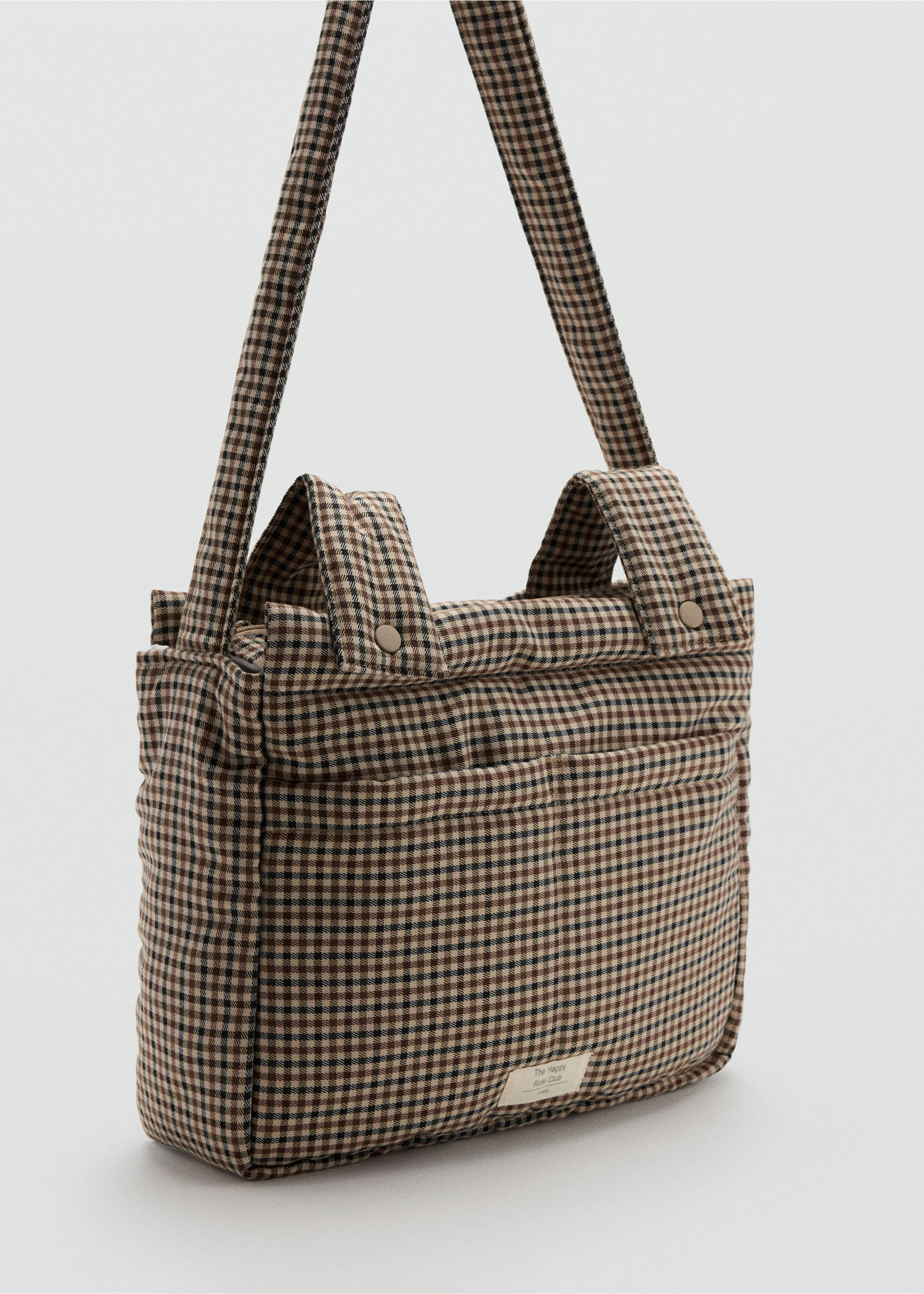 Sac maternité à carreaux - Plan moyen, Chocolat. Ref: 37097927-00.