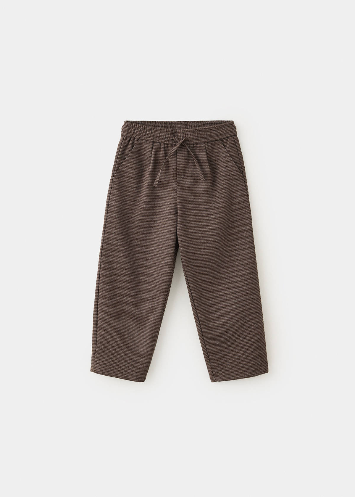 Straight checked trousers — Brown
