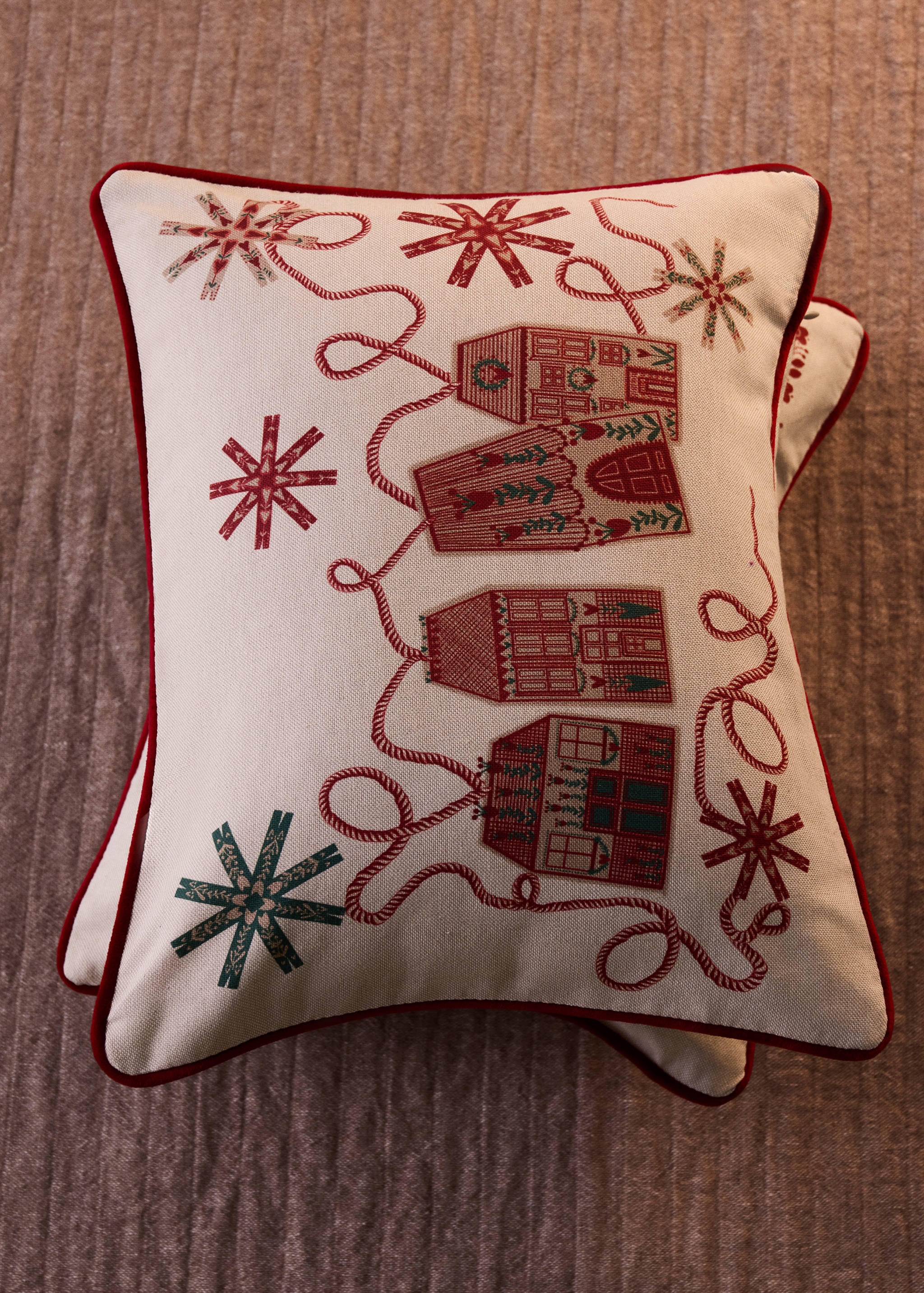 Housse de coussin en coton imprimé 30 x 40 cm - Plan général
