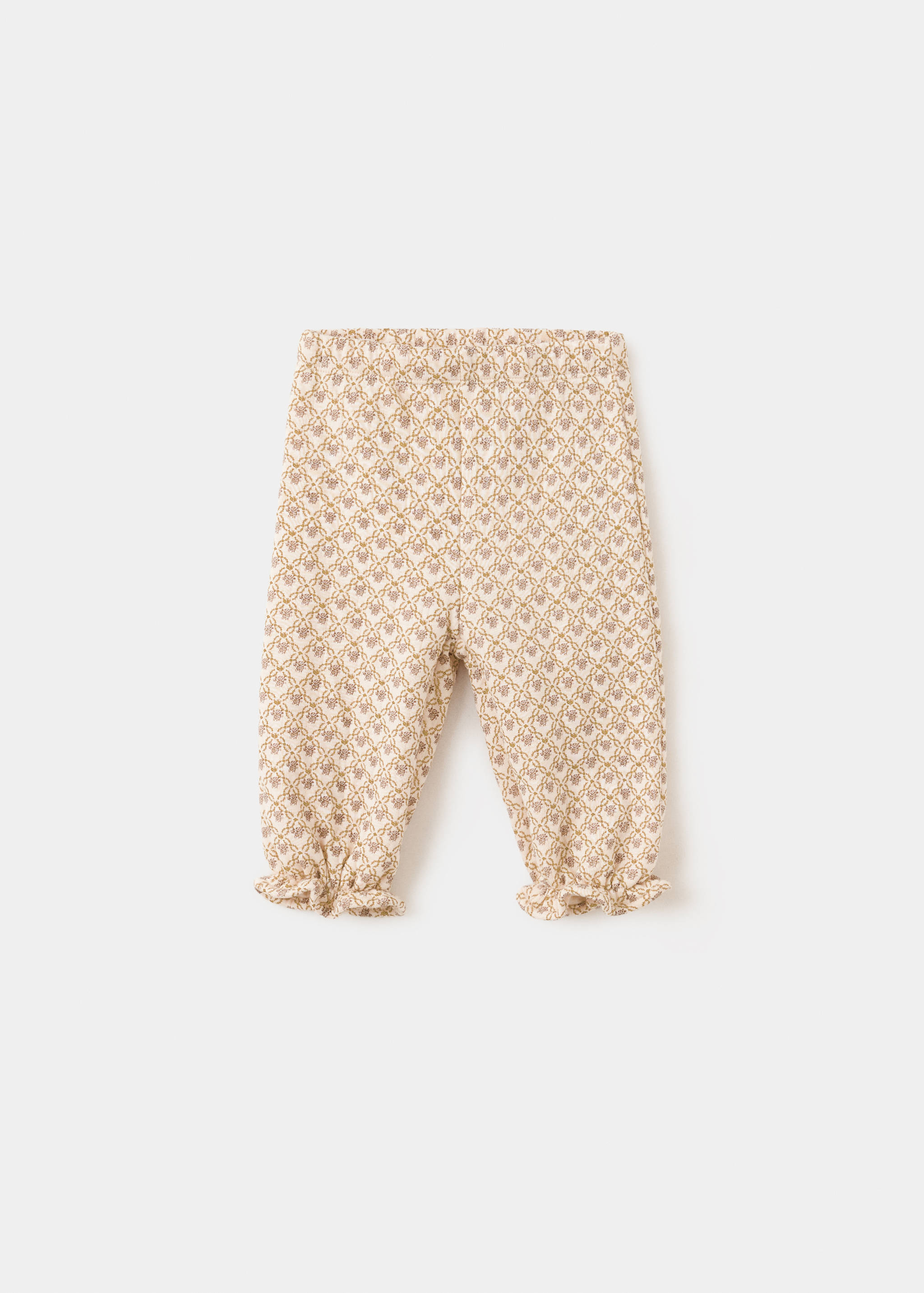 Kids' patterned joggers with an elasticated waist and ruffled hems.