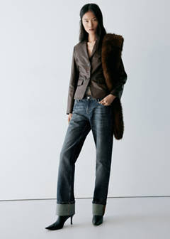Turned-up straight jeans — Dark Blue 2