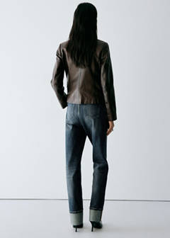 Turned-up straight jeans — Dark Blue 3