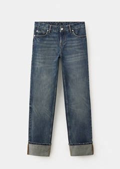 Turned-up straight jeans — Dark Blue 5
