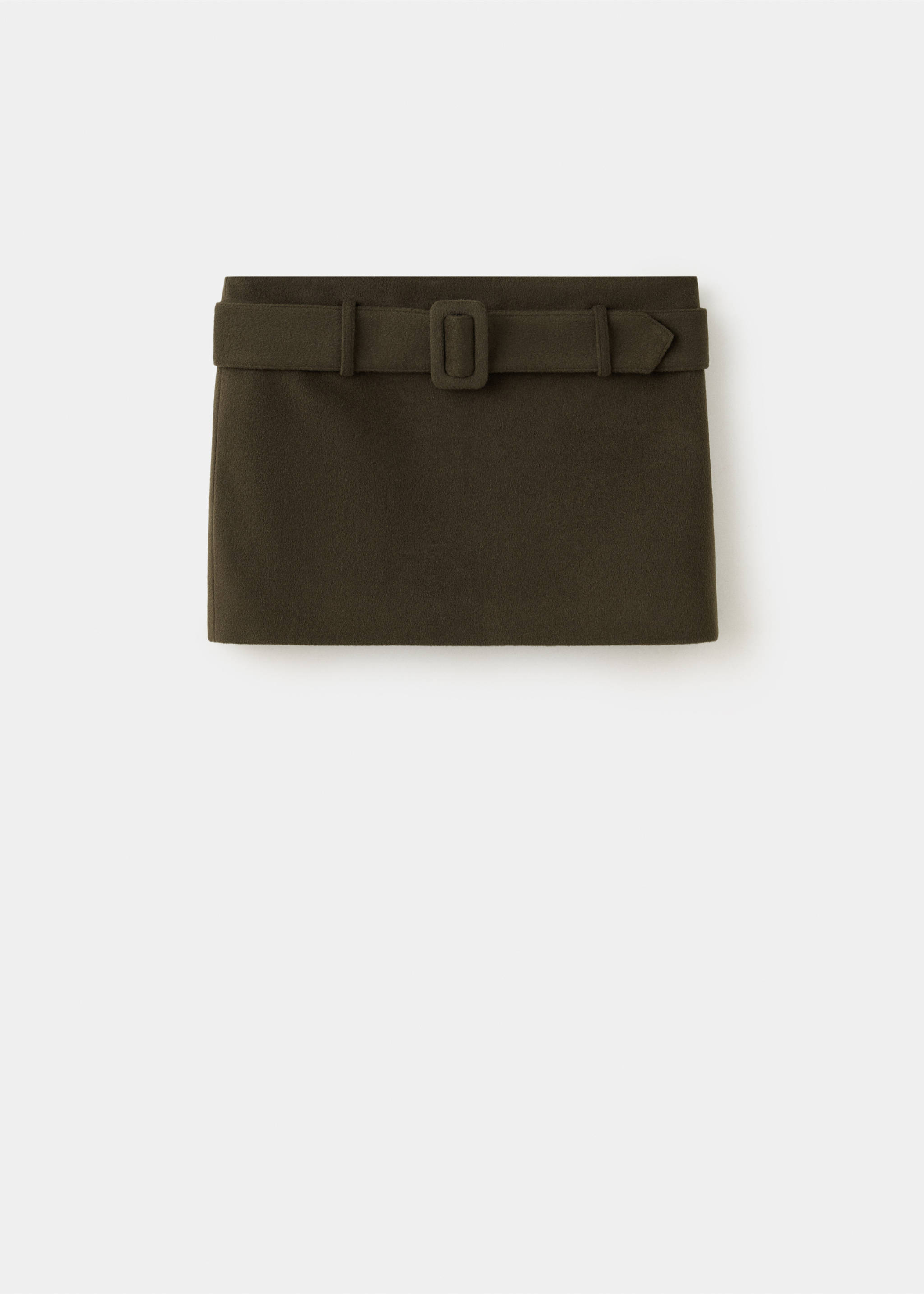 Korte rok met ceintuur - Artikel zonder model, Kaki. Ref: 37097938-00.