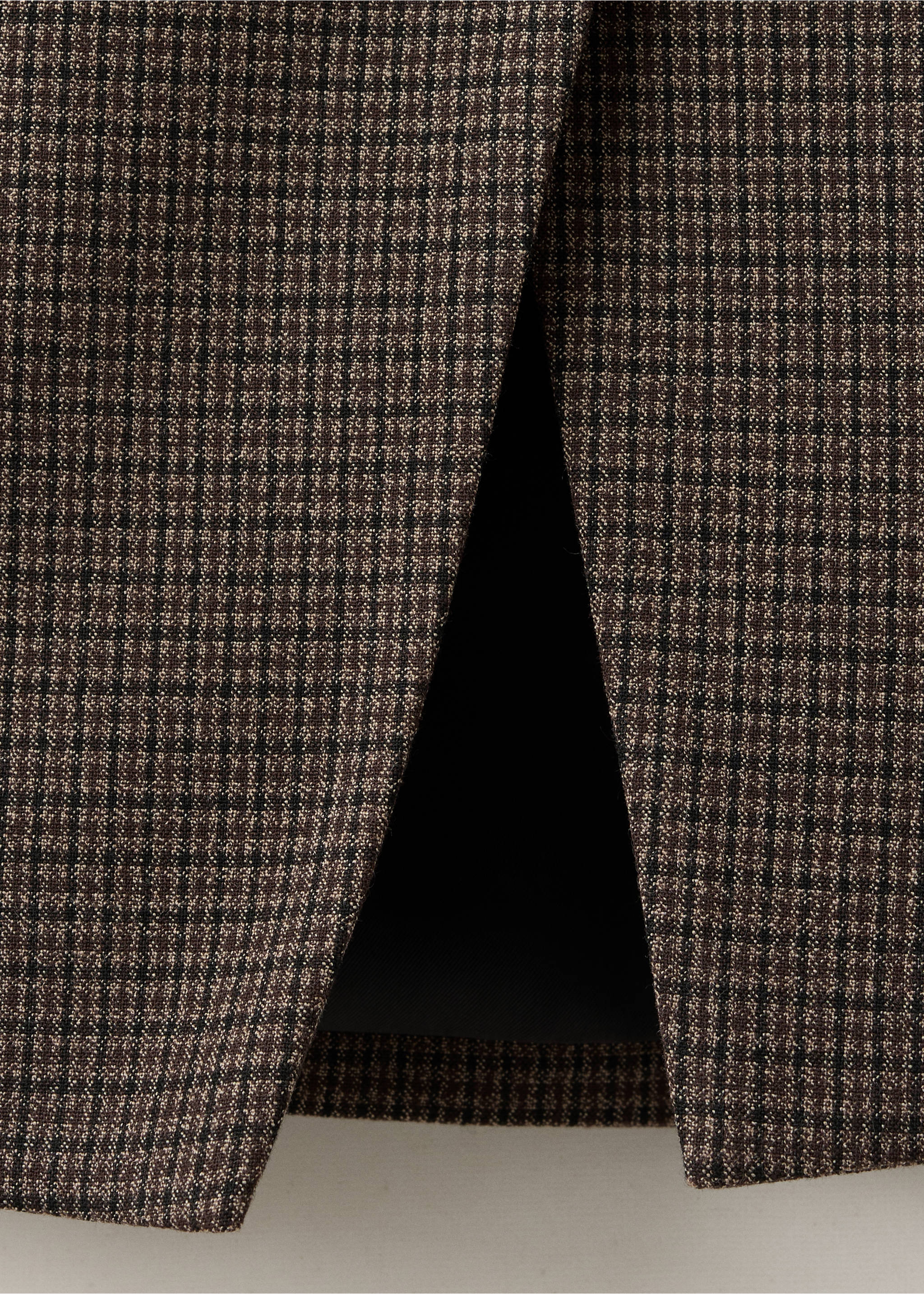 Fitted checked overshirt - Details of the article 0, Medium Brown. Ref: 37097941-00.