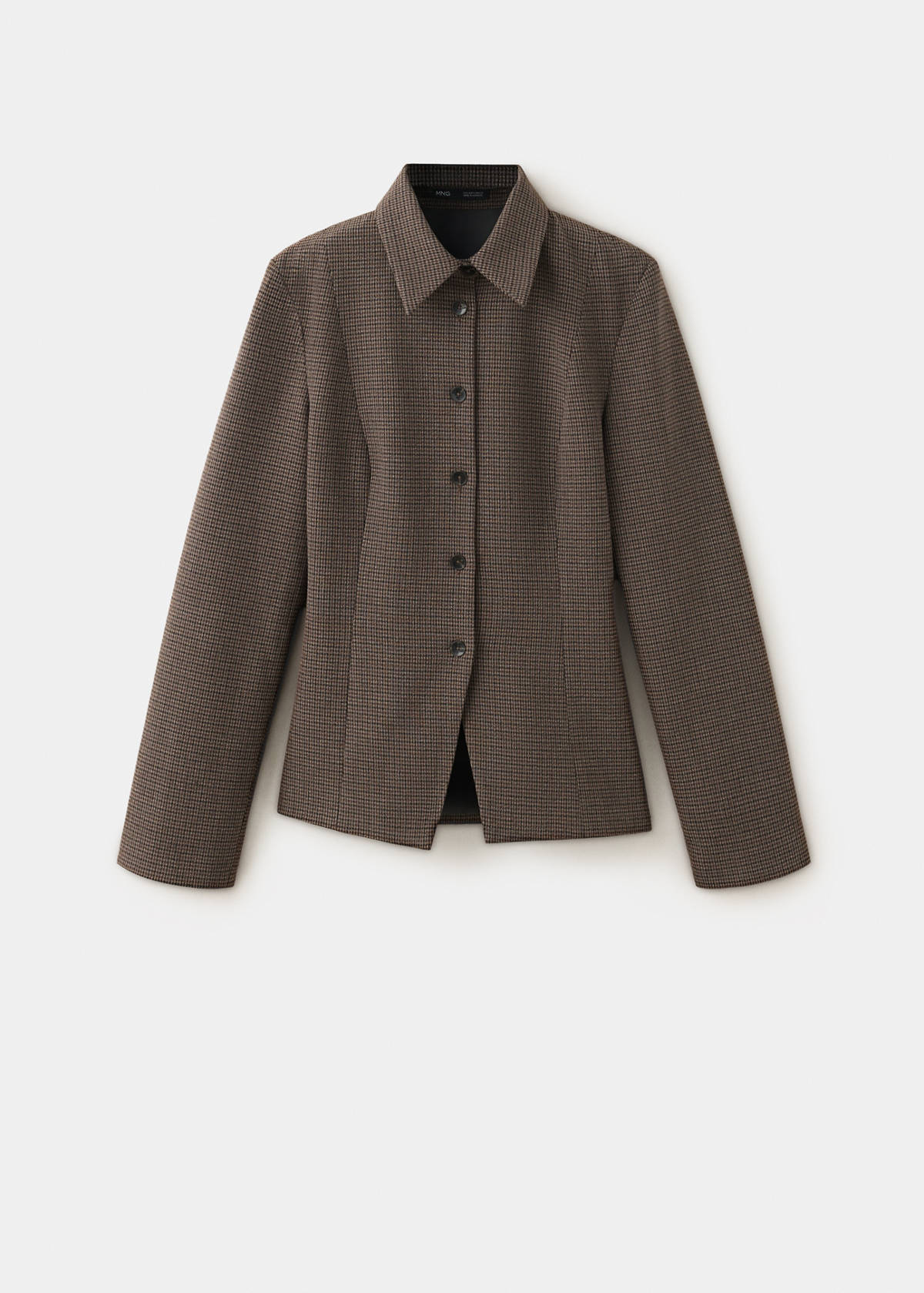 Fitted checked overshirt — Medium Brown