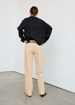 Straight low-waist jeans — Sand 3