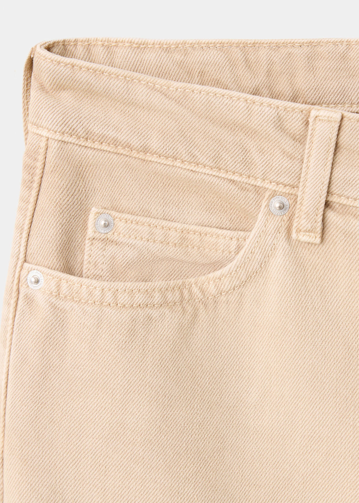 Straight low-waist jeans — Sand