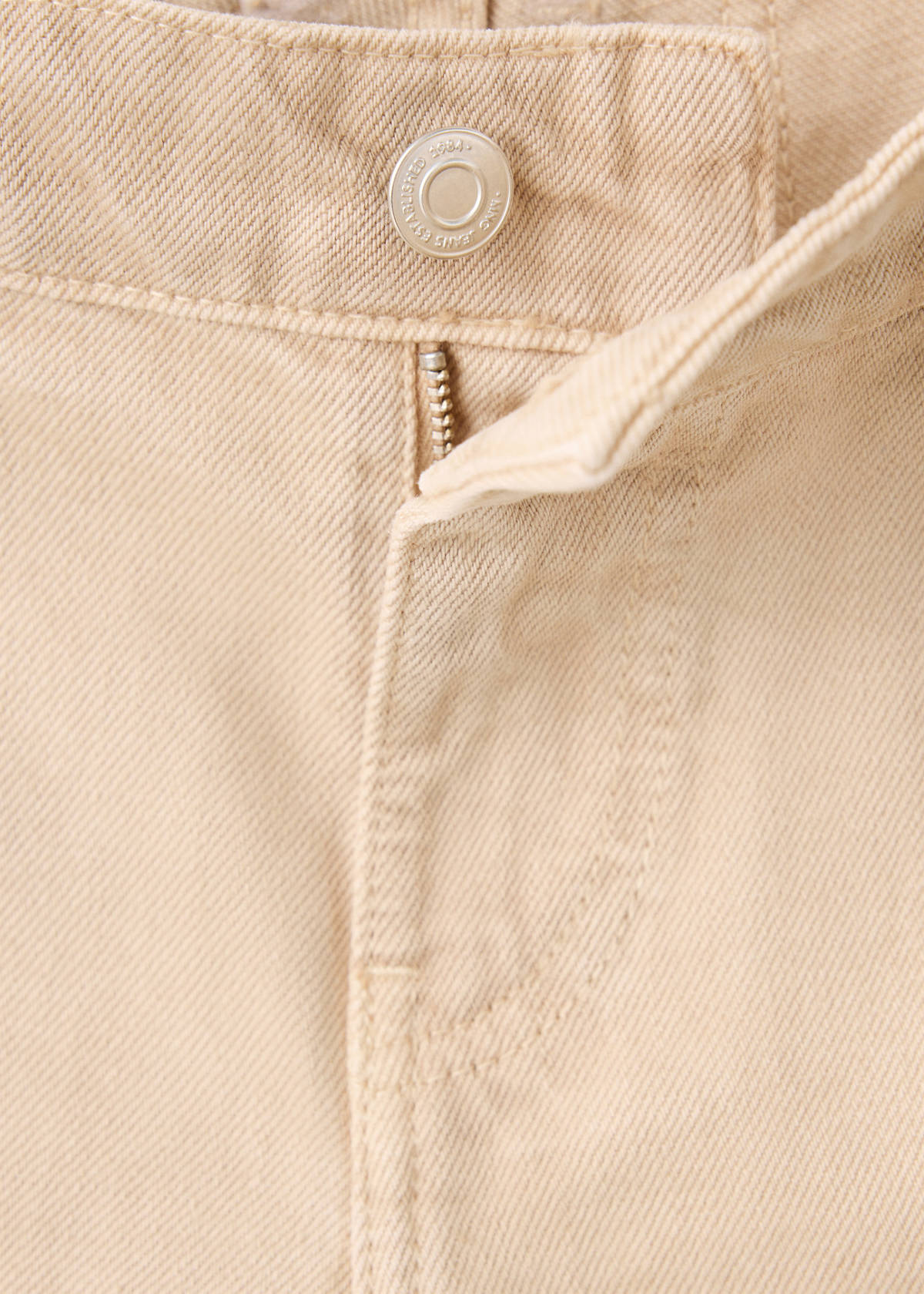 Straight low-waist jeans — Sand