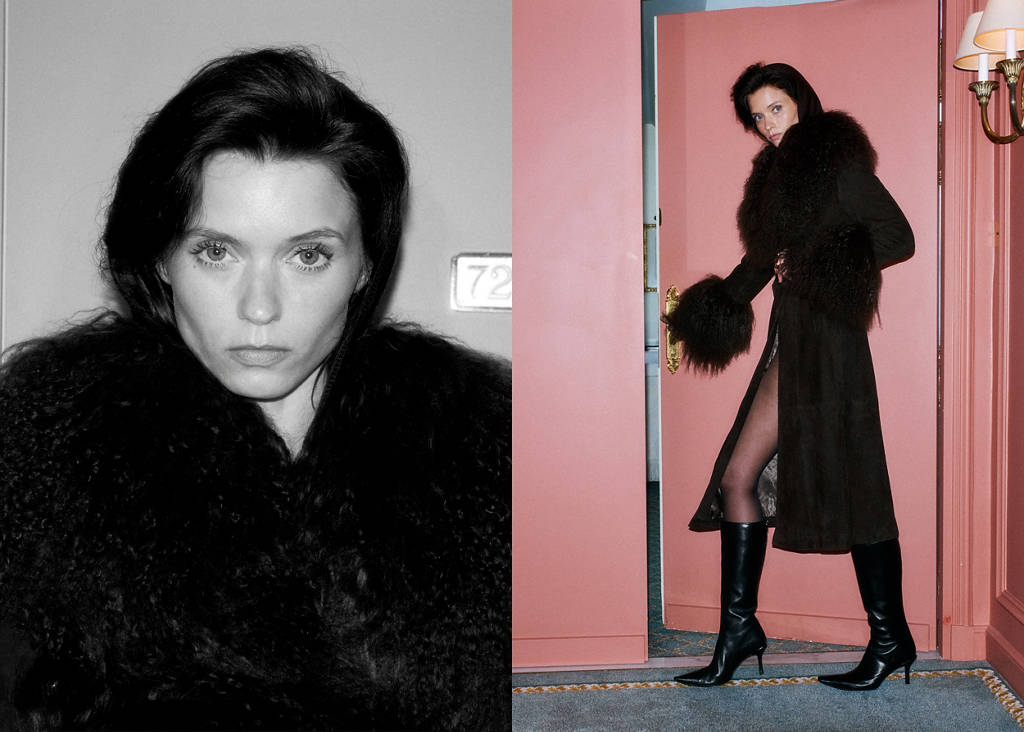 Coat with detachable fur collar by Mango