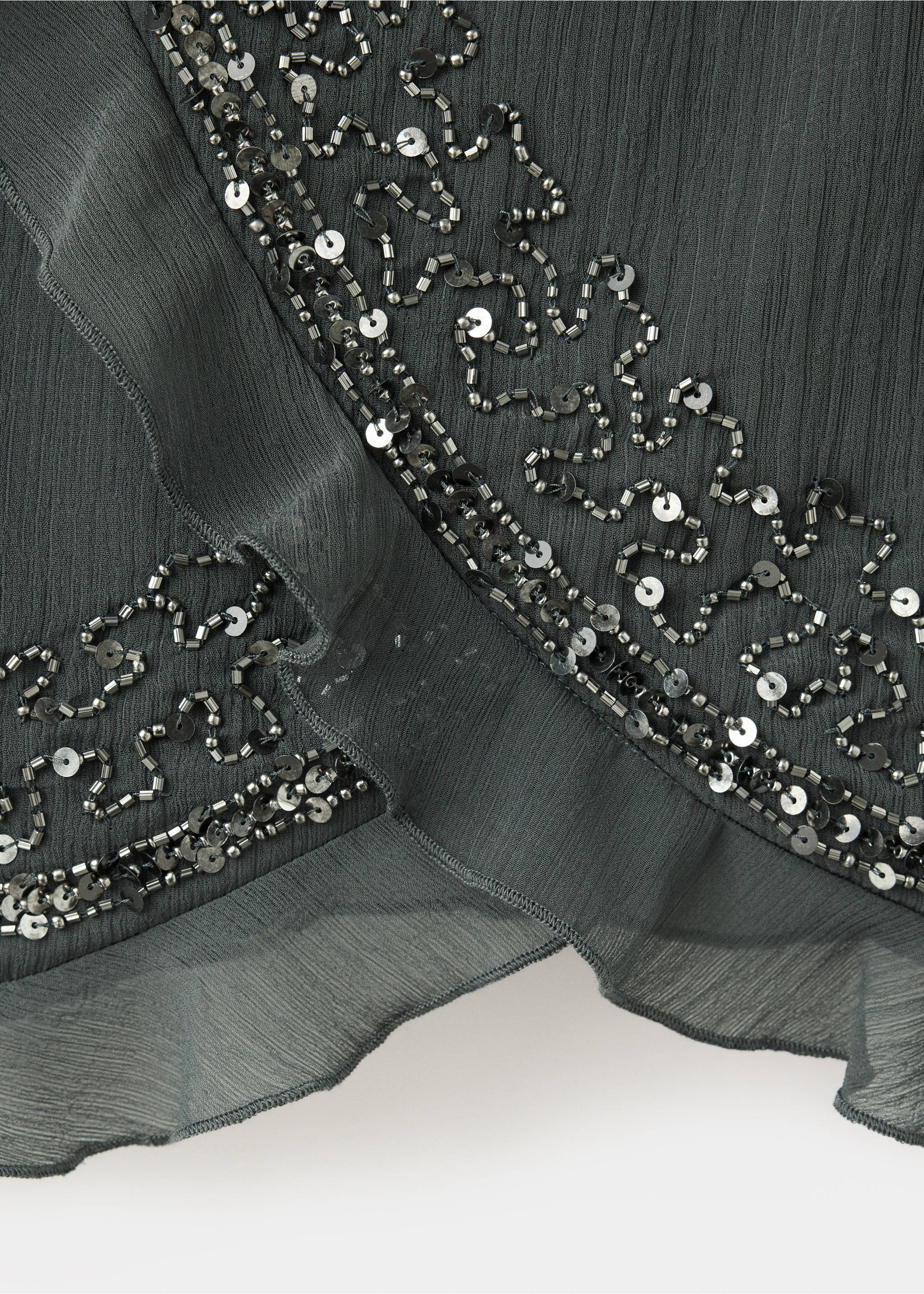Besticktes Bambulatop - Detail des Artikels 0, Dunkelsilber. Ref: 37098266-00.
