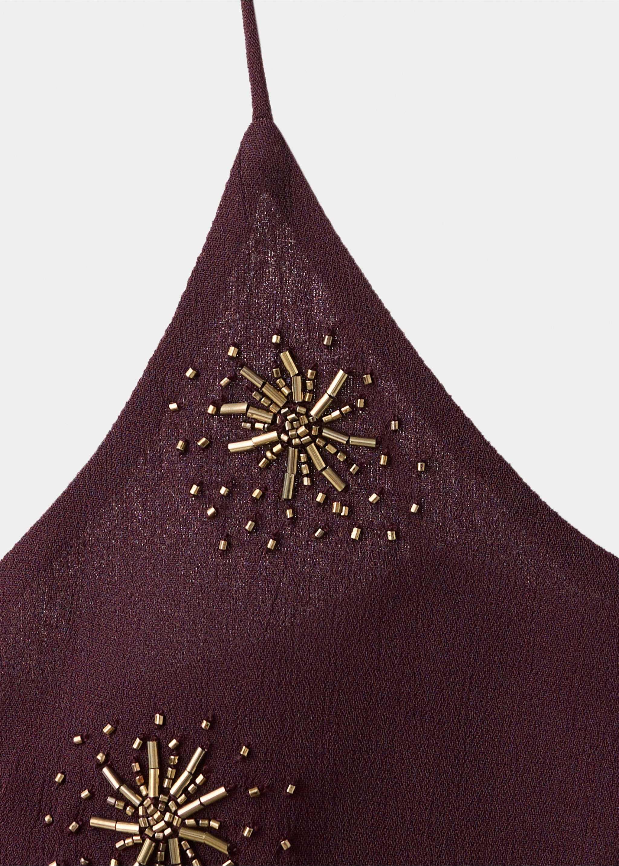 Oberteil aus bestickter Gaze - Detail des Artikels 8, Braun. Ref: 37098271-00.