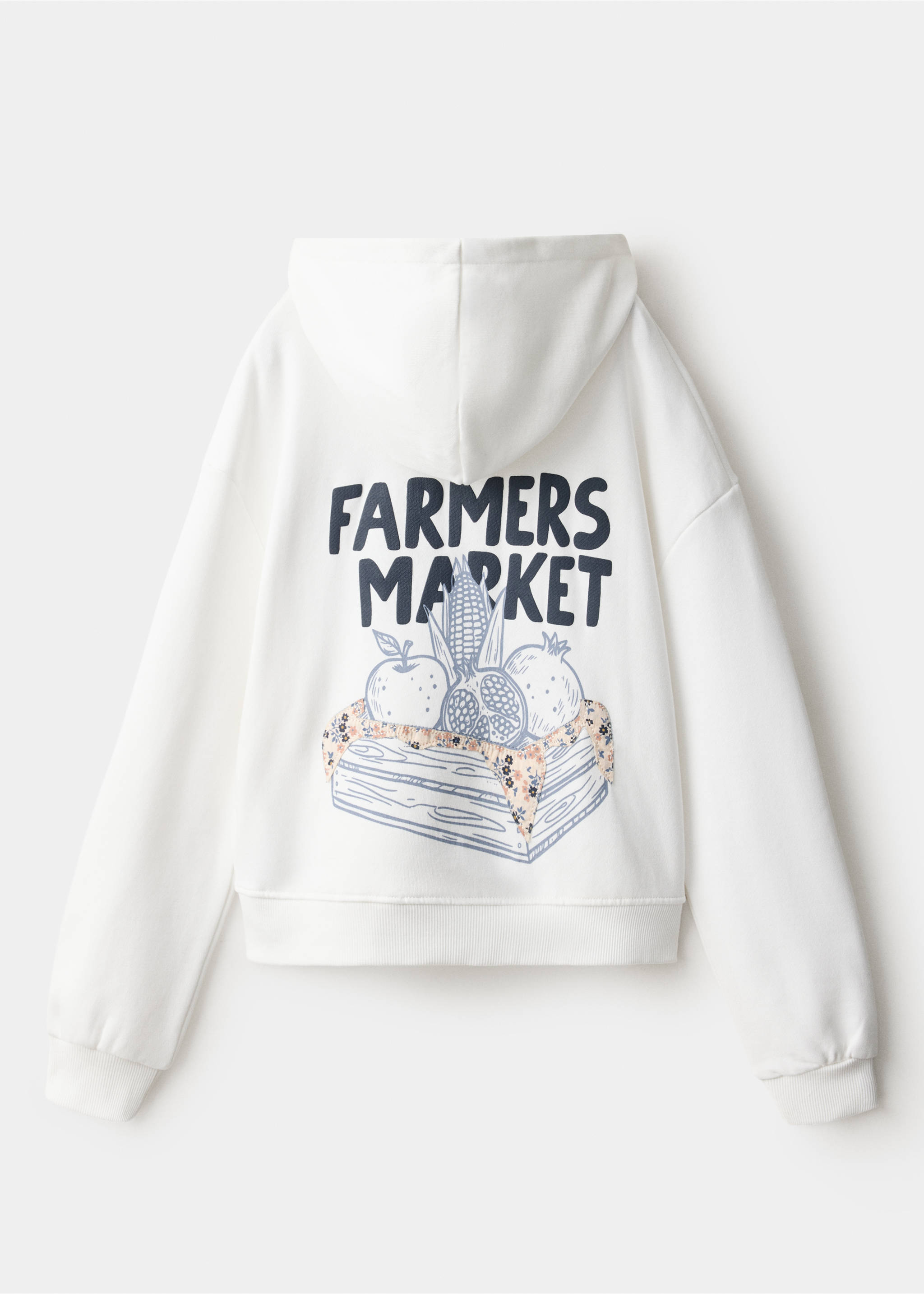 Printed hoodie with print - Reverse of the article, Off White. Ref: 37098282-00.