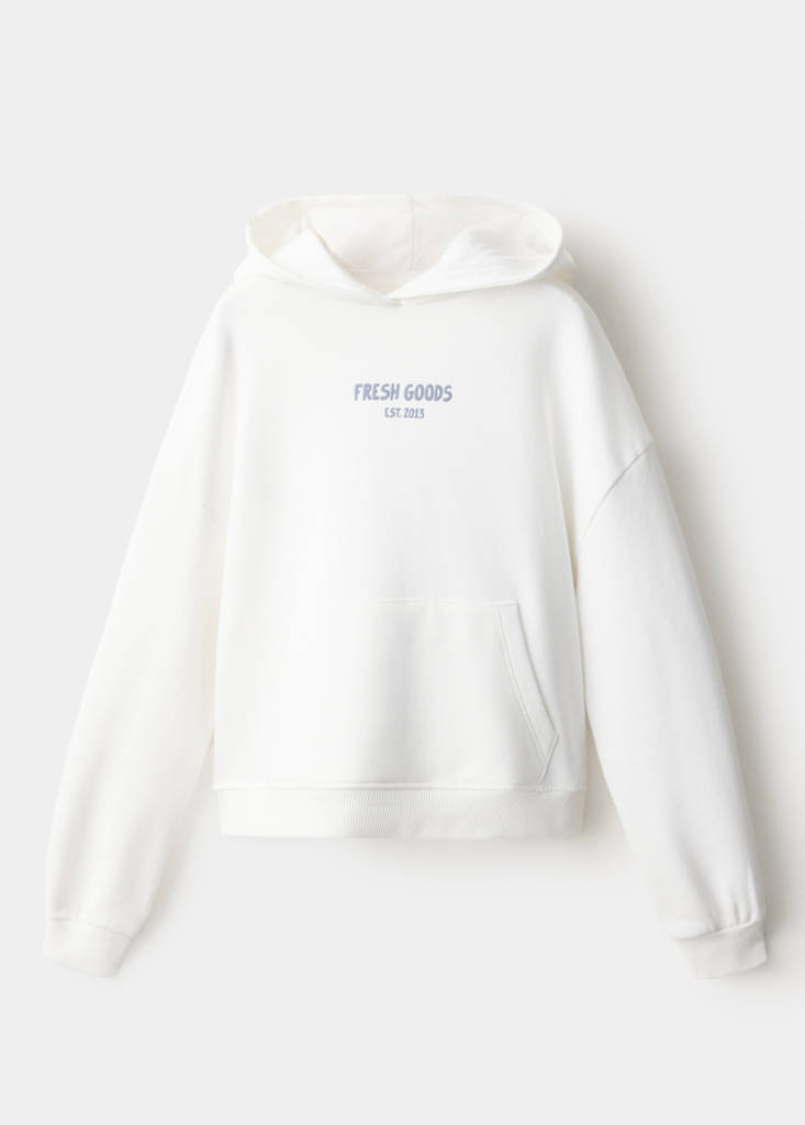 Bluza z nadrukiem i kapturem złamana biel - Dzieci - 9-10 lata - MANGO KIDS