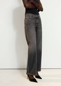 Straight-fit jeans with studs — Denim Grey 1