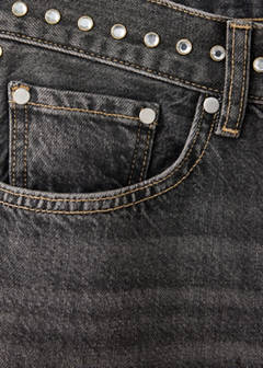 Straight-fit jeans with studs — Denim Grey 7