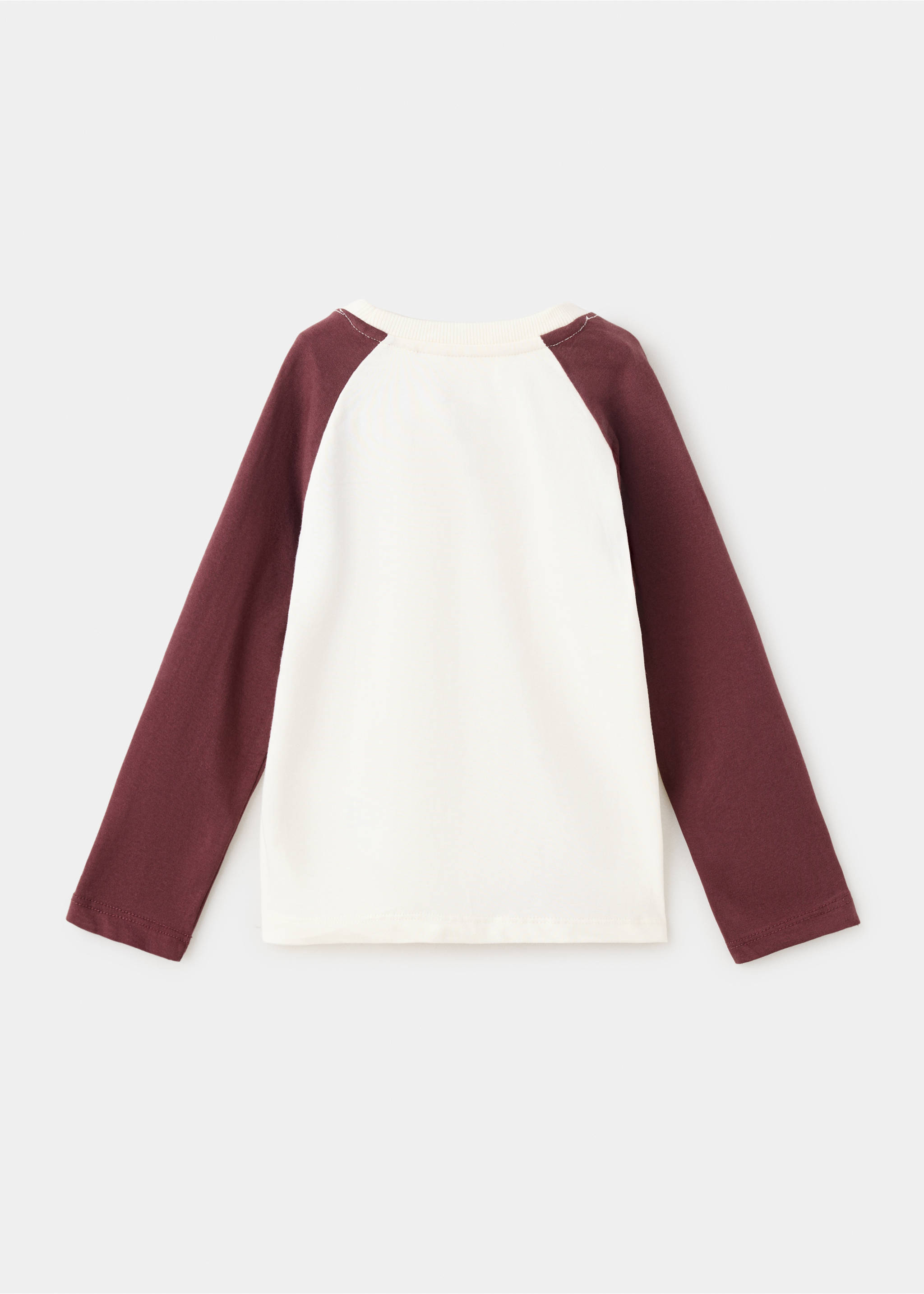 Cotton T-shirt with print detail - Reverse of the article, Maroon. Ref: 37098630-00.