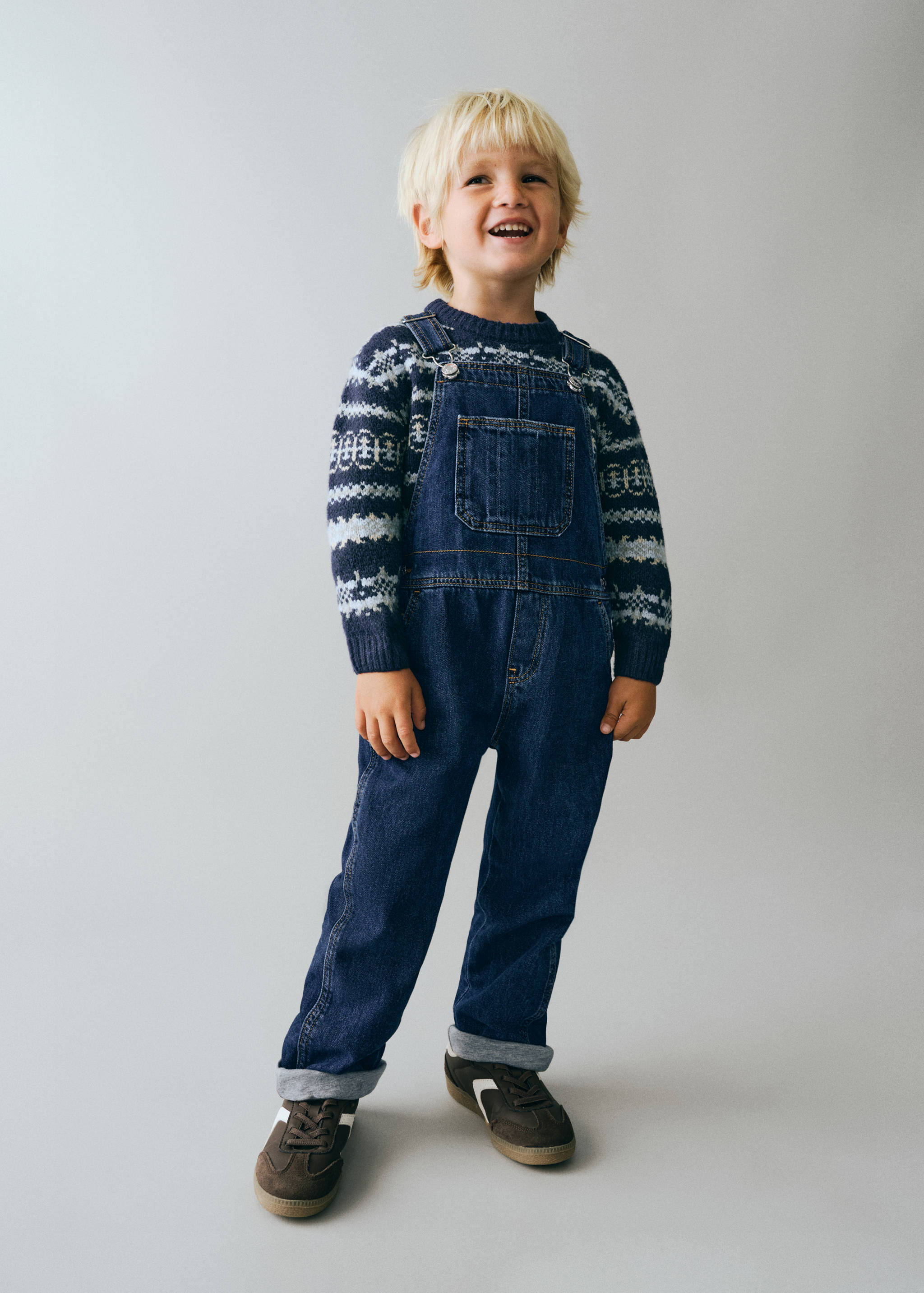 Cotton denim dungarees - General plane