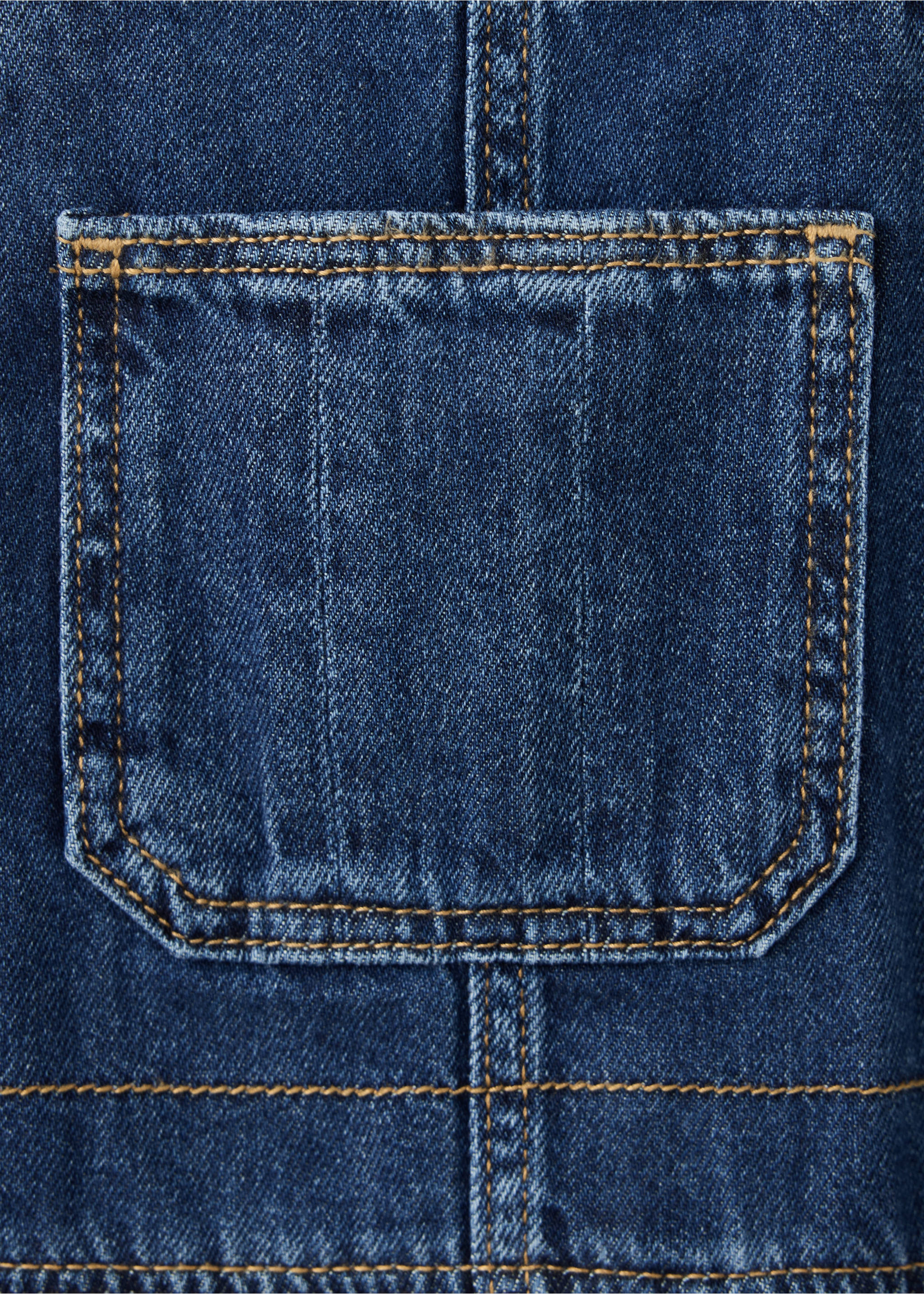 Jeans-Latzhose aus Baumwolle - Detail des Artikels 0, Dunkelblau. Ref: 37098633-00.