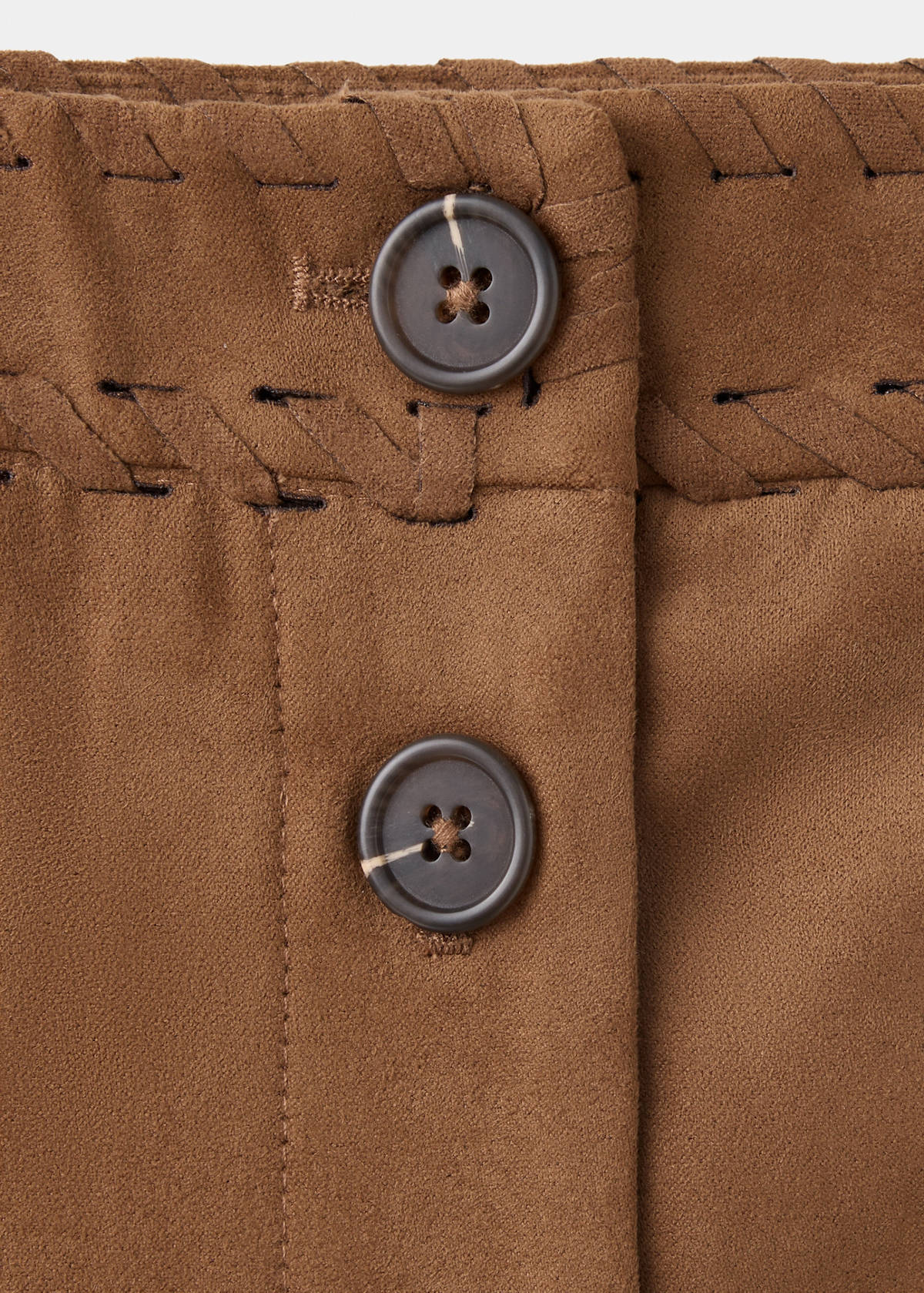 Suede-effect skirt — Brown