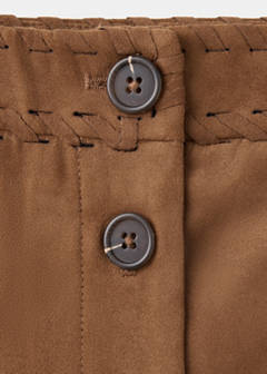 Suede-effect skirt — Brown 4