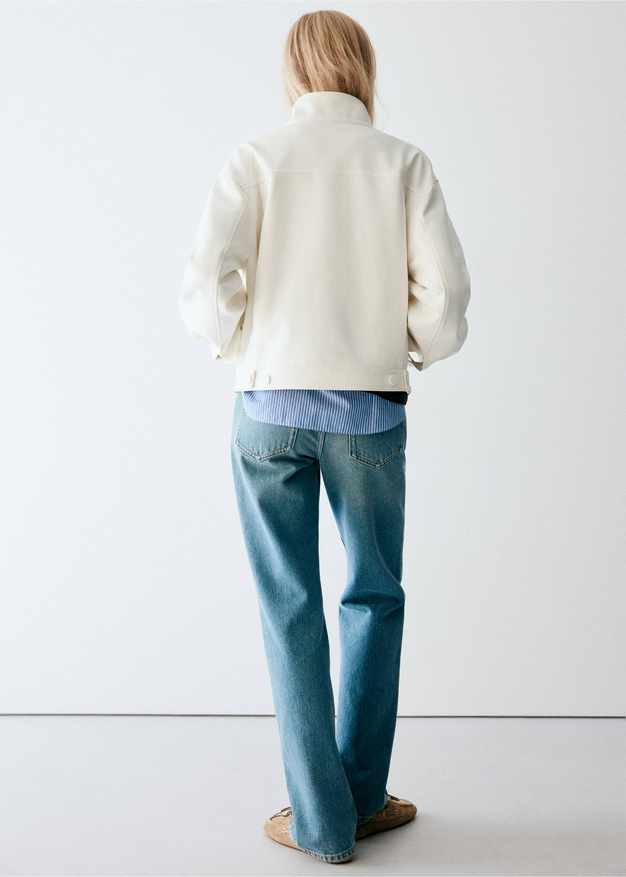 Back view of an off-white jacket with a high collar., Off White. Ref: 37098640-00.