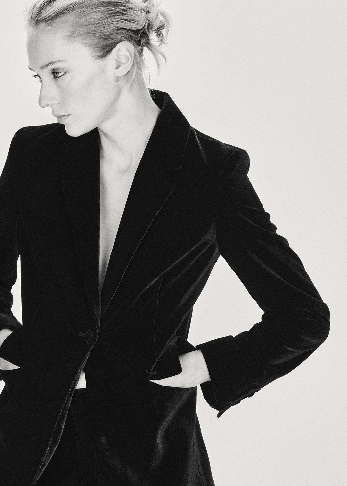 Velvet suit jacket — Black