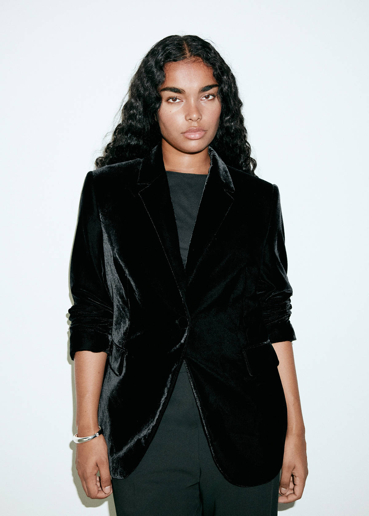 Velvet suit jacket — Black