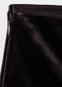 Velvet skirt with slit — Chocolate 7