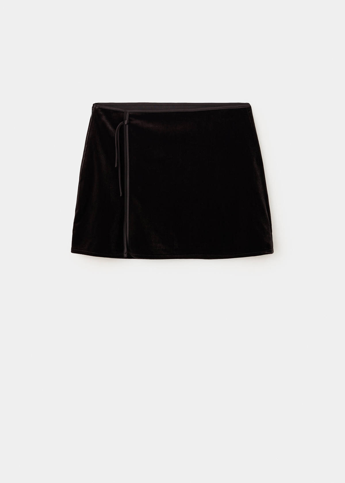 Velvet skirt with slit — Chocolate