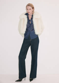 Satin shirt with rhinestone detail — Blue 2