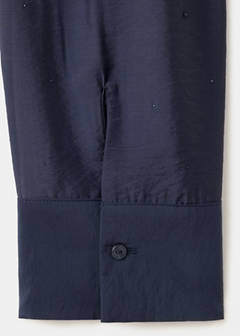 Satin shirt with rhinestone detail — Blue 7