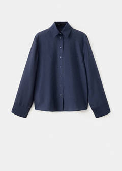 Satin shirt with rhinestone detail — Blue 5