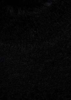 Short-sleeved faux fur-effect jumper — Black 7