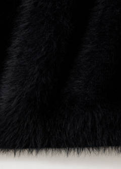 Short-sleeved faux fur-effect jumper — Black 8