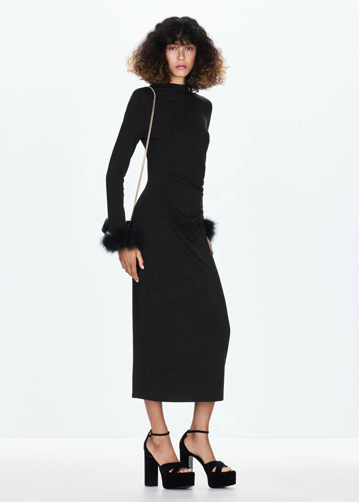 Midi dress with feather cuffs thumbnail 2