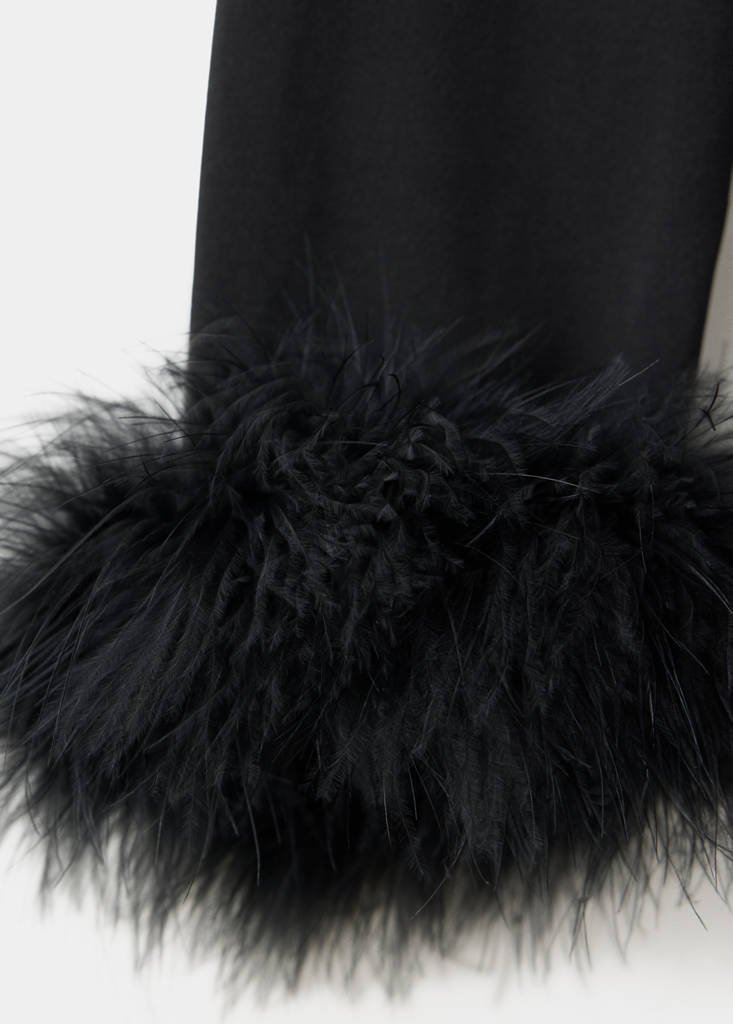 Midi dress with feather cuffs thumbnail 7