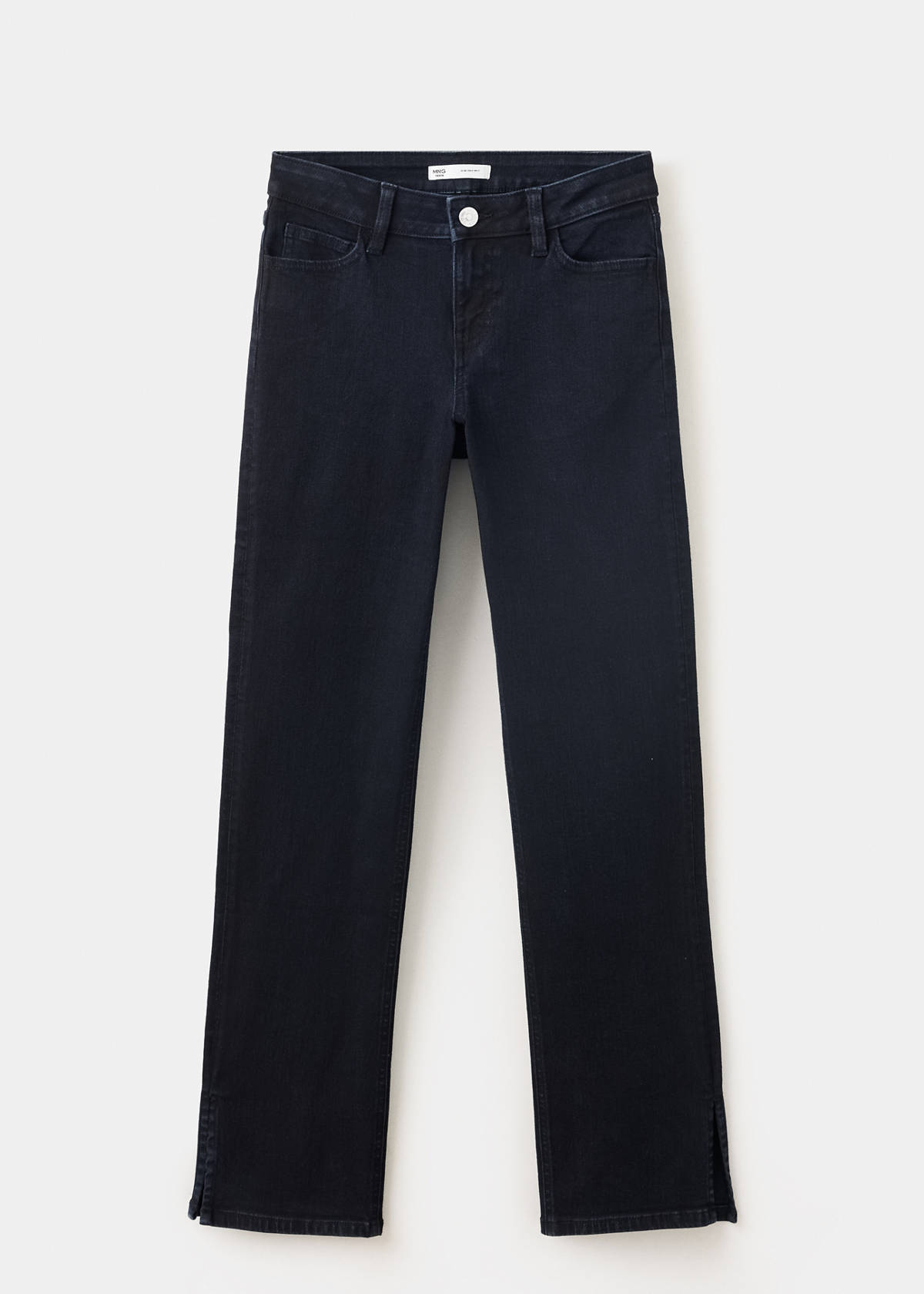 Straight-leg jeans with openings — Deep Dark Blue