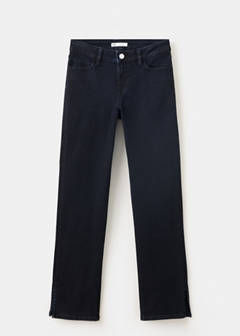 Straight-leg jeans with openings — Deep Dark Blue 3