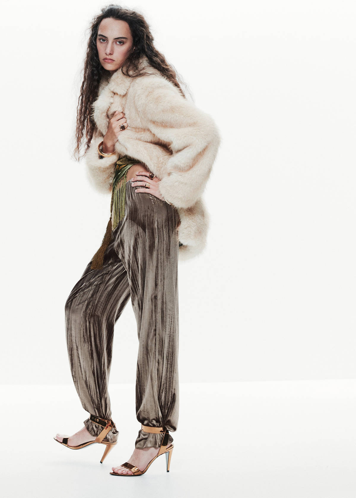 Straight velvet trousers