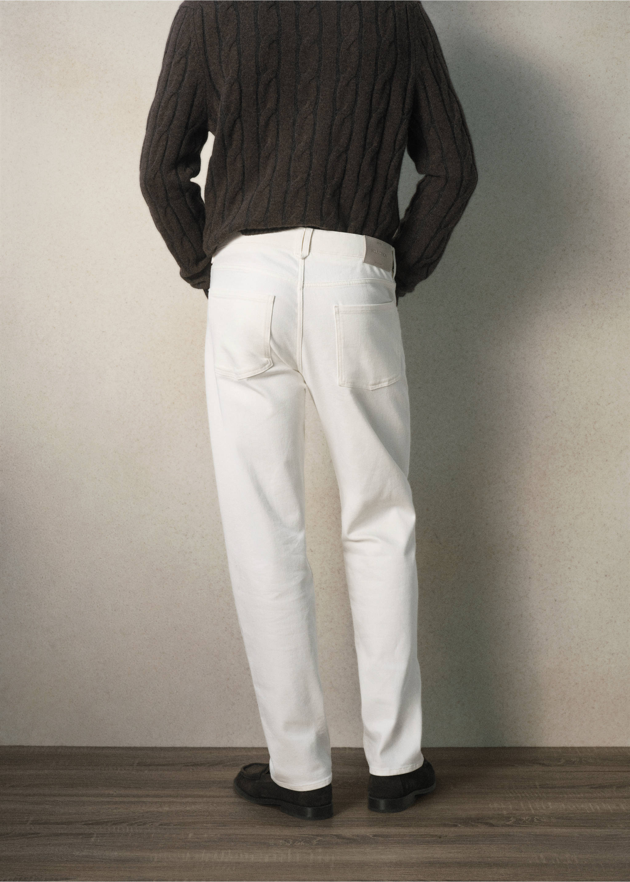 Regular fit Italian cotton jeans - Reverse of the article, Off White. Ref: 37099207-00.